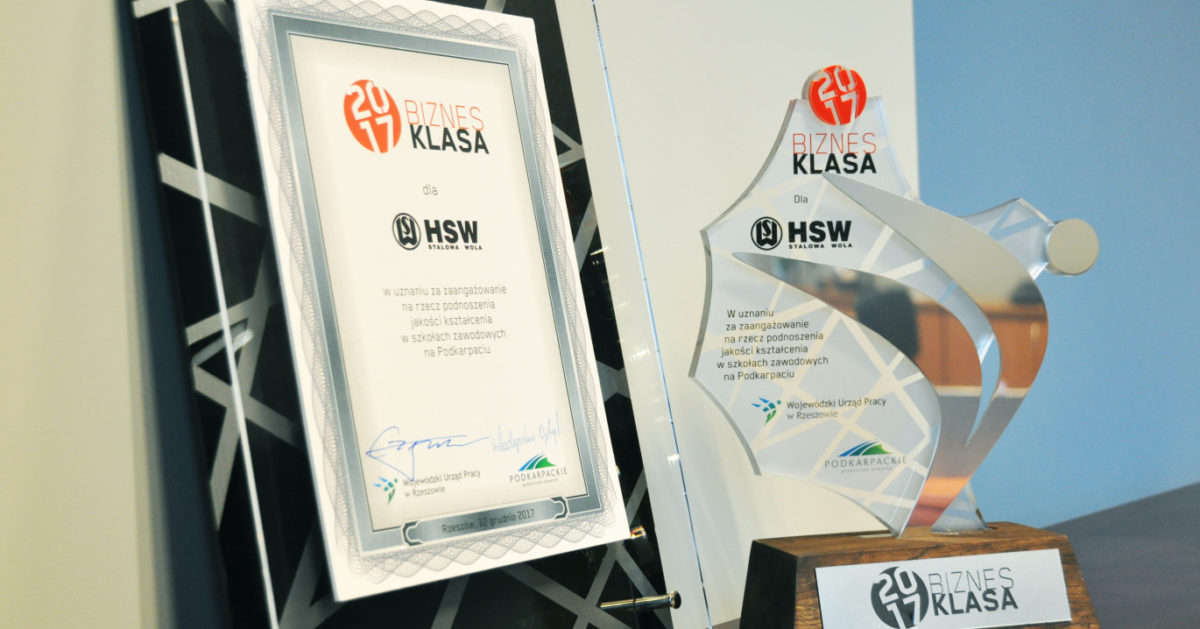 Huta Stalowa Wola S.A. otrzymała nagrodę „Biznes Klasa 2017”