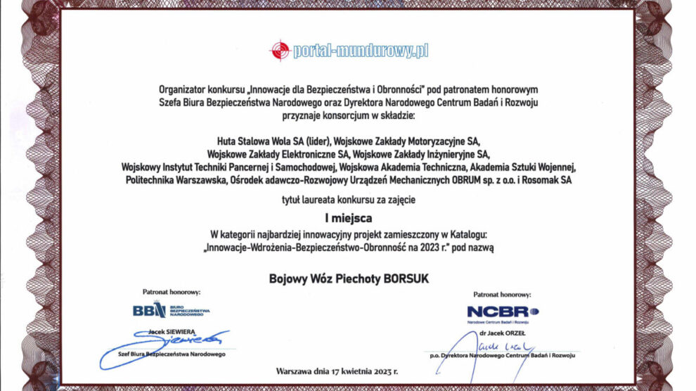 Dyplom BORSUK